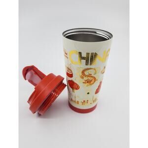Starbucks China Travel Tumbler Red & Gold Dragon Design Cup – Collectible